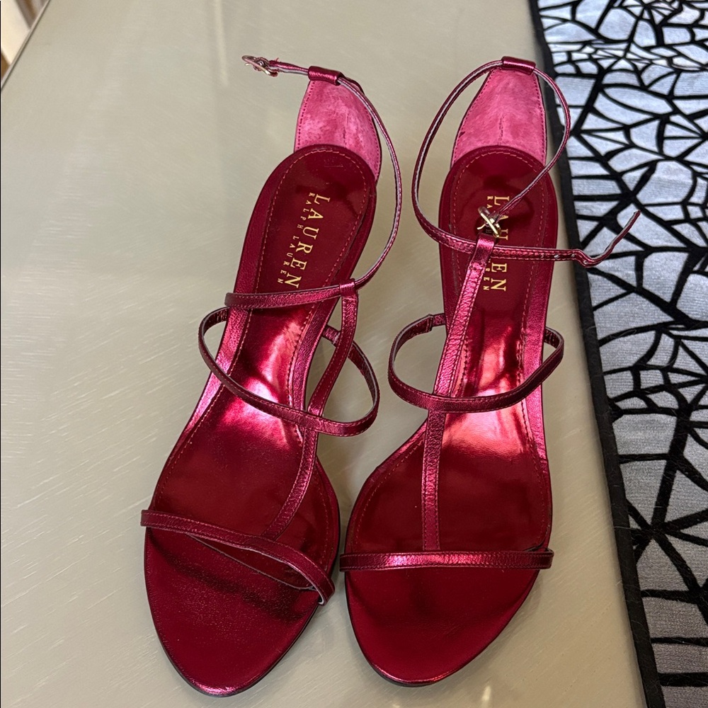 Ralph Lauren Holiday Red evening sandals.